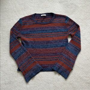 Pull&Bear Maroon and Blue Knit Sweater